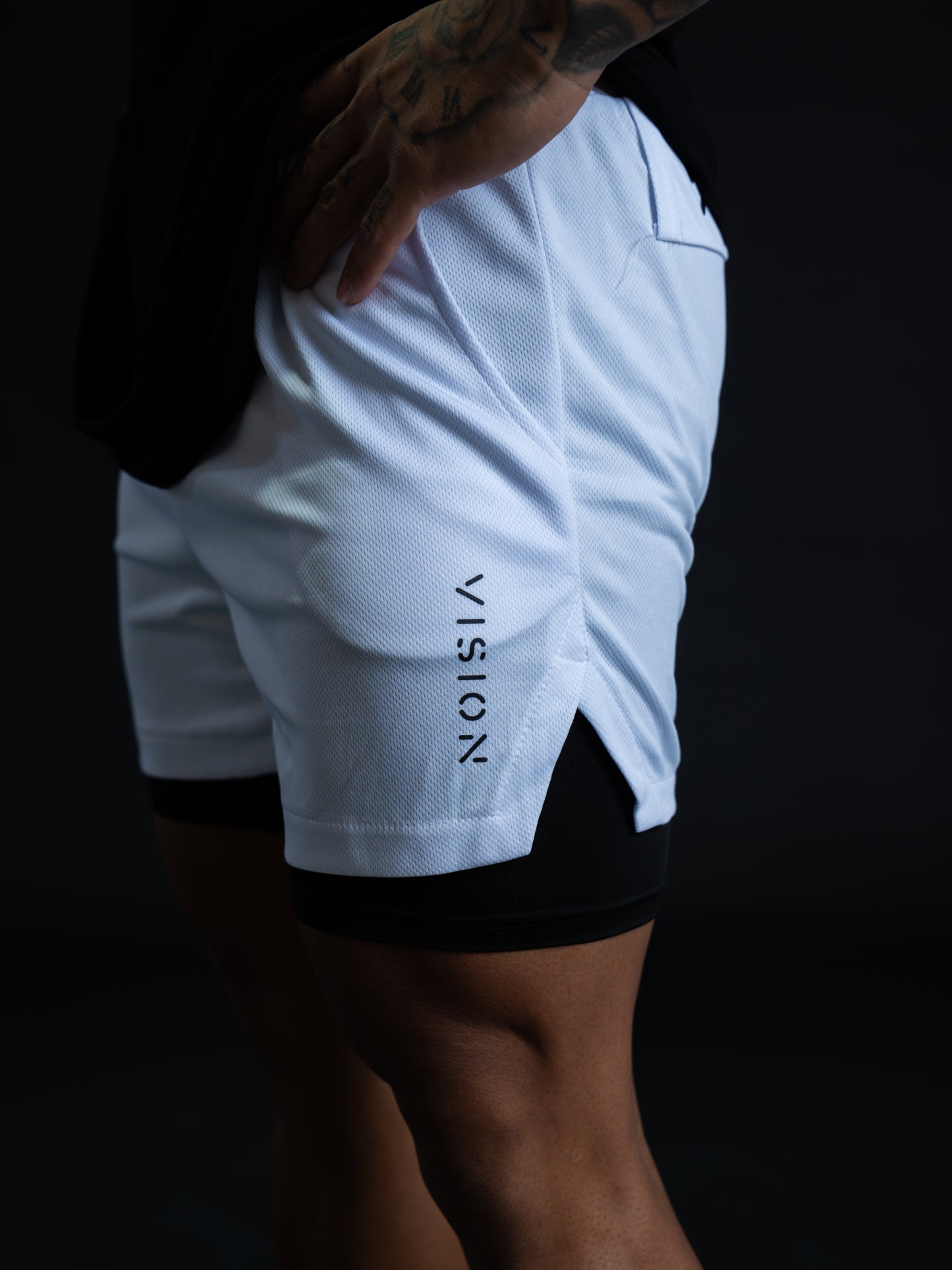 2 IN 1 SHORTS - WHITE image 0